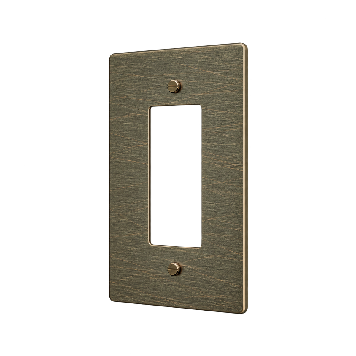 Brass Home Supply 1-Gang Brass Outlet Cover in Aged Bronze (Hand-Brushed)