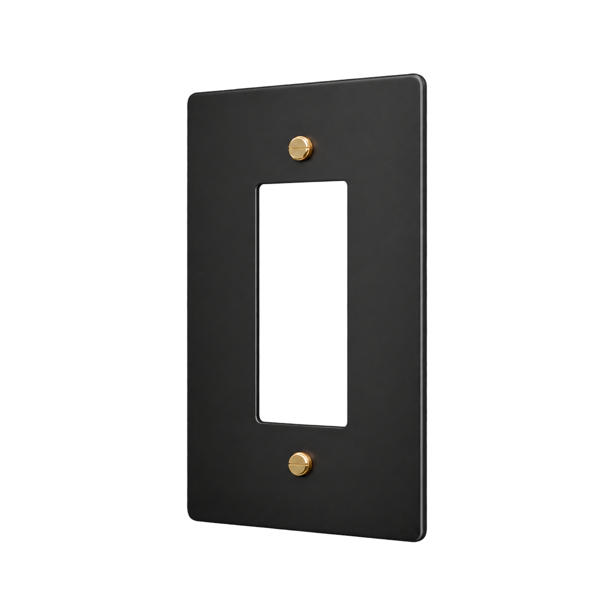 Brass Home Supply 1-Gang Brass Outlet Cover in Matte Black