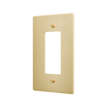 Brass Home Supply 1-Gang Brass Outlet Cover in Satin Brass