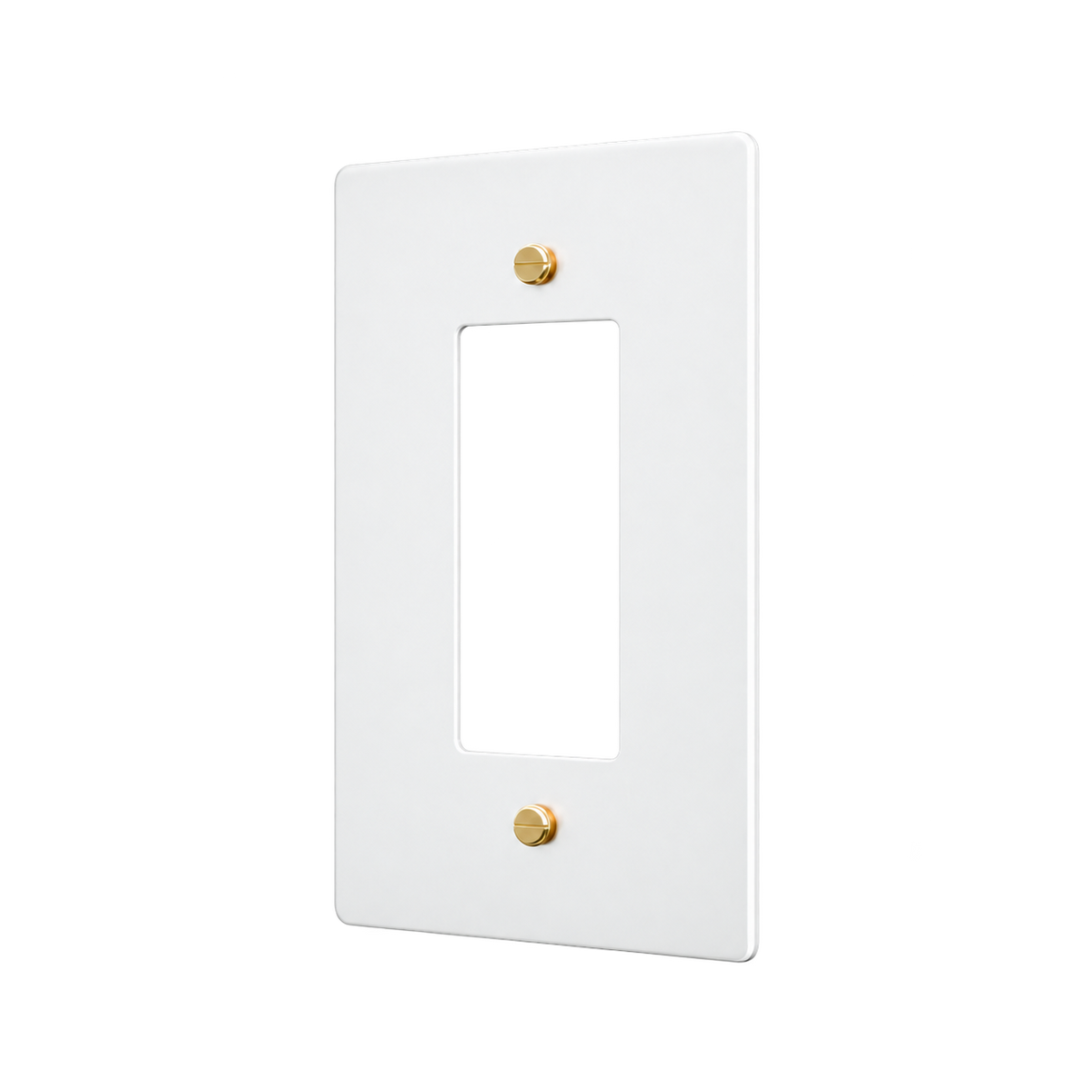 Brass Home Supply 1-Gang Brass Outlet Cover in White