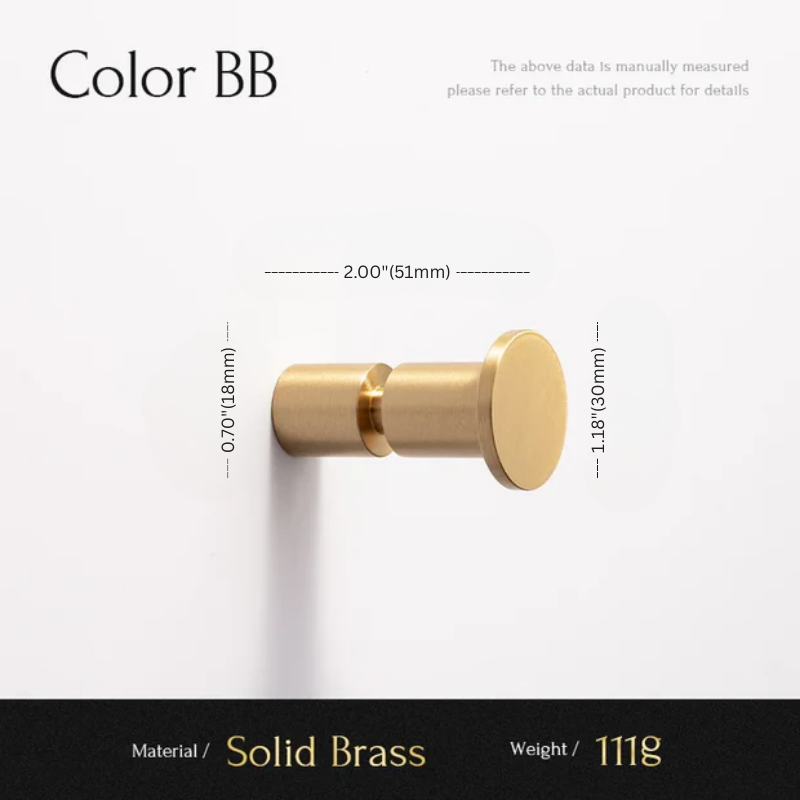 Gold cylindrical object with dimensions and material details on a white background