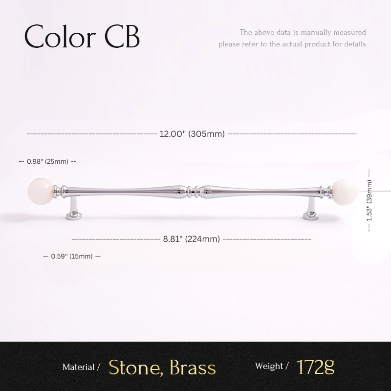 Measurement chart for a curtain rod with dimensions and material details on a white background.