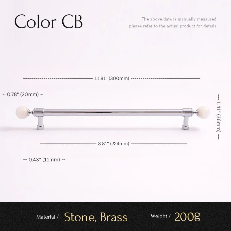 Measurement chart for a curtain rod with dimensions and material details on a white background.