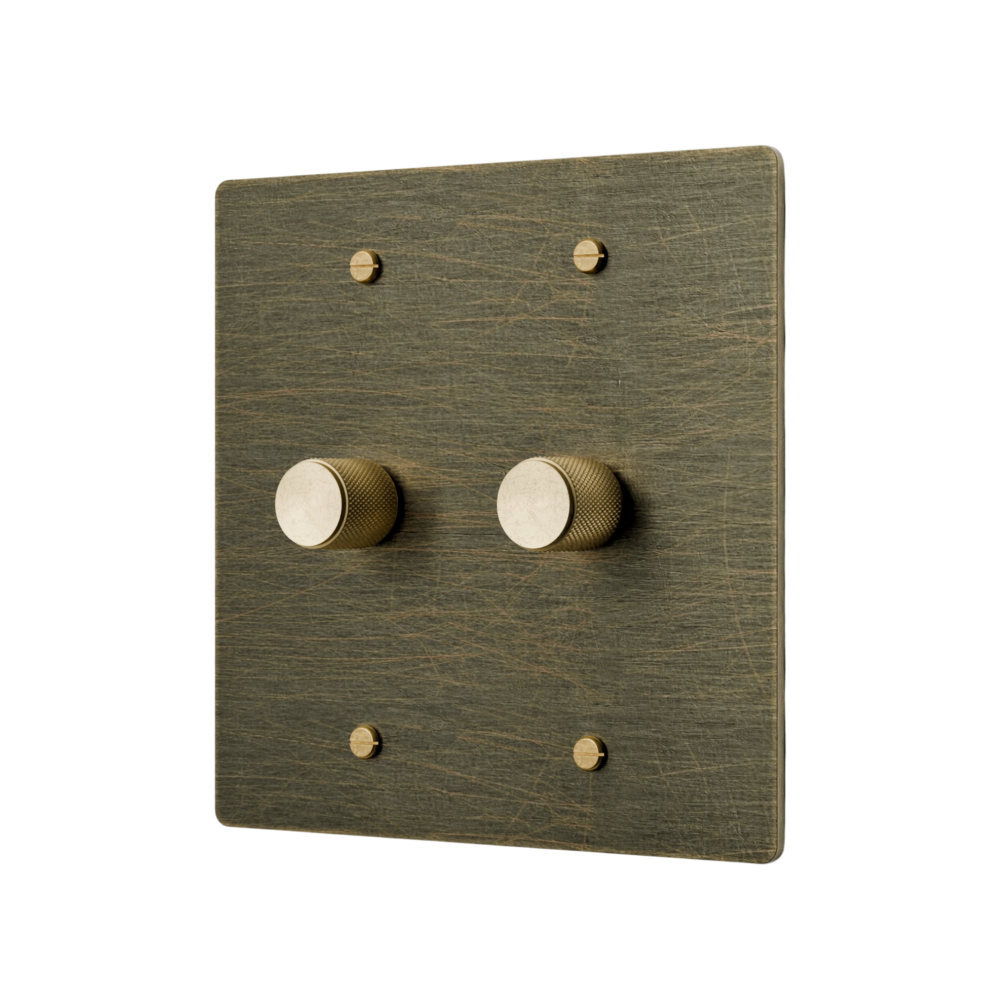 Decorative wall plate with gold knobs on a white background
