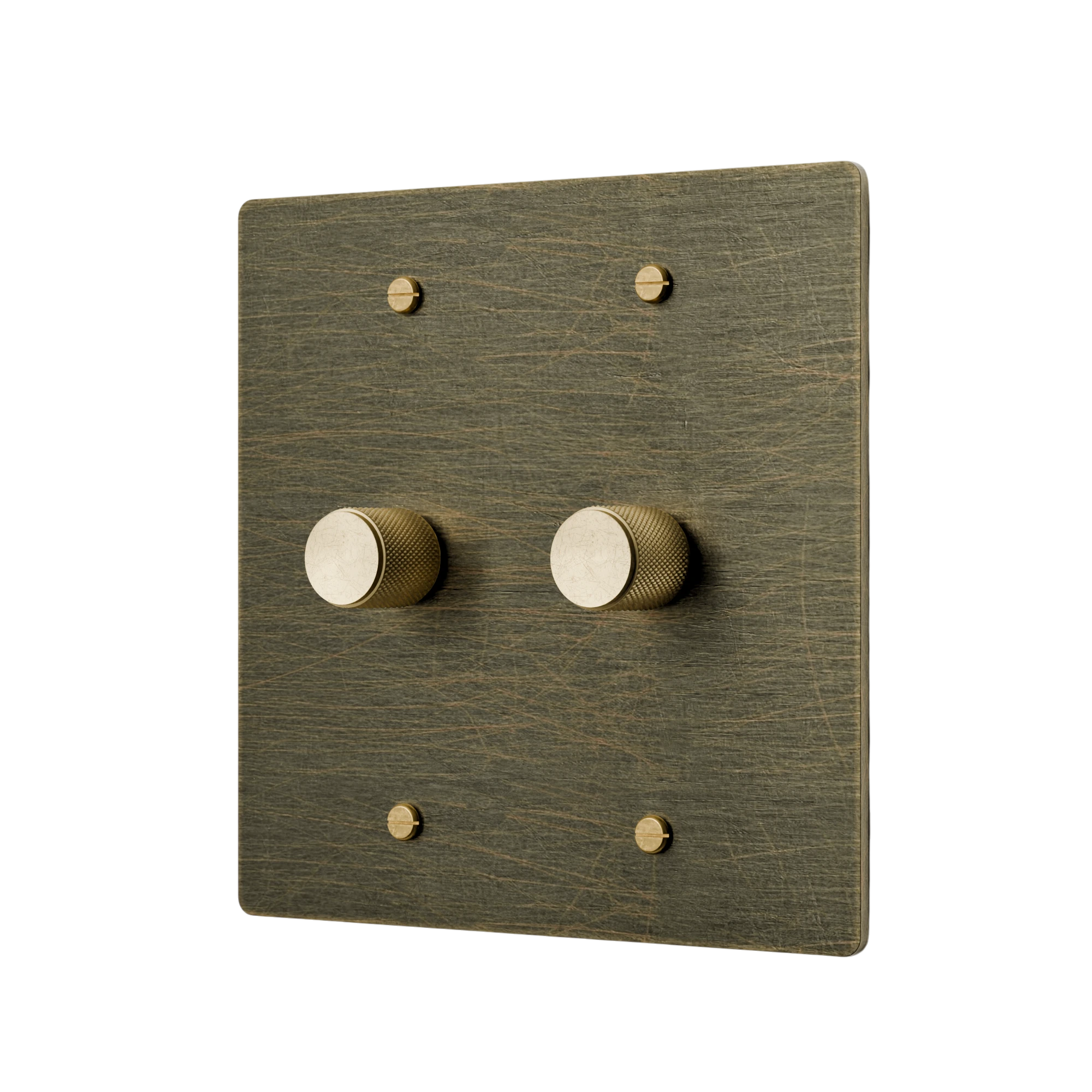 Decorative wall plate with gold knobs on a white background