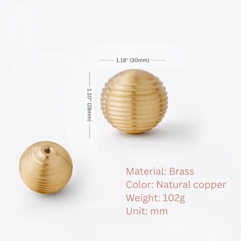 BrassCabinetKnob_ThreadBallDesign_GoldFinish