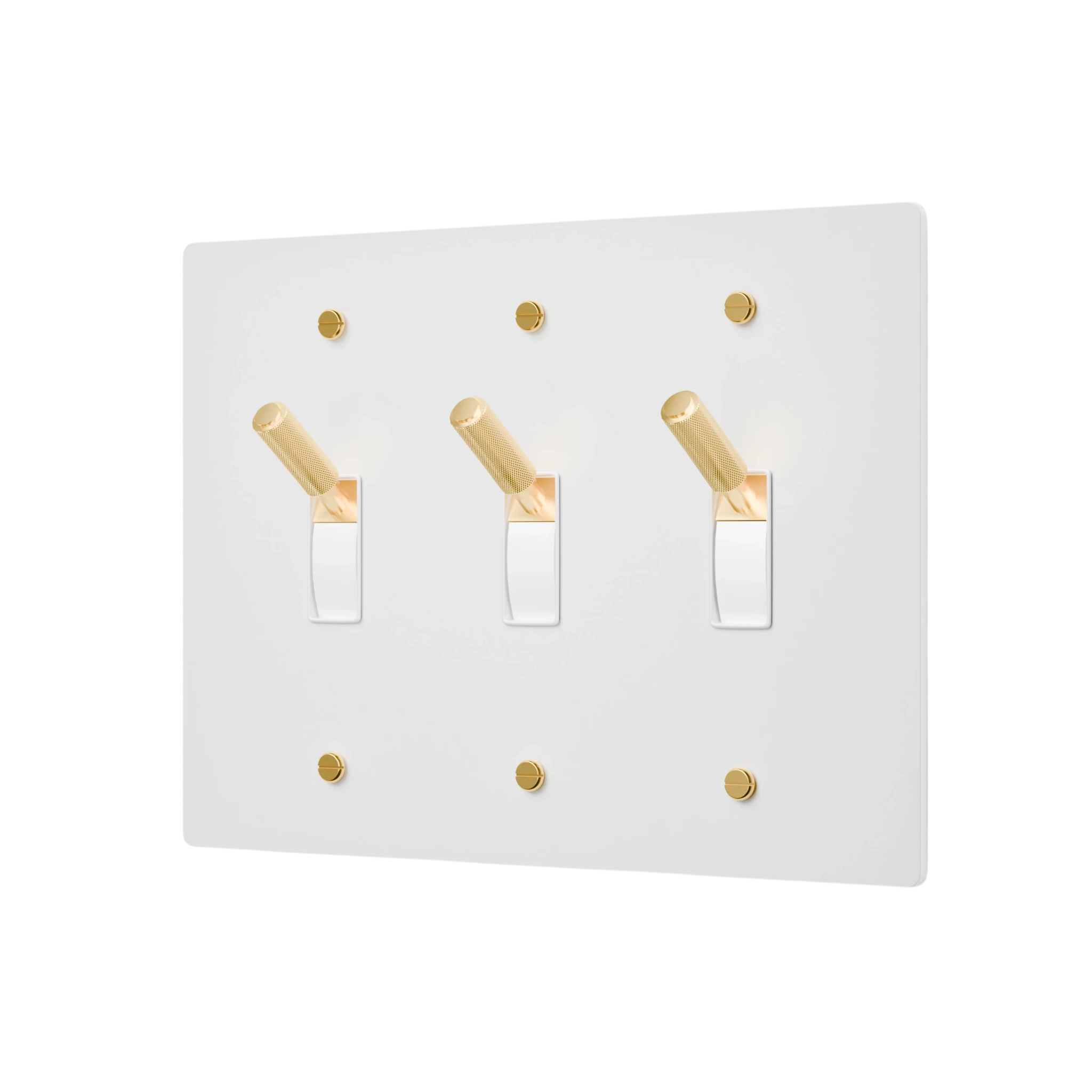 3-Gang Solid Brass Toggle Light Switch