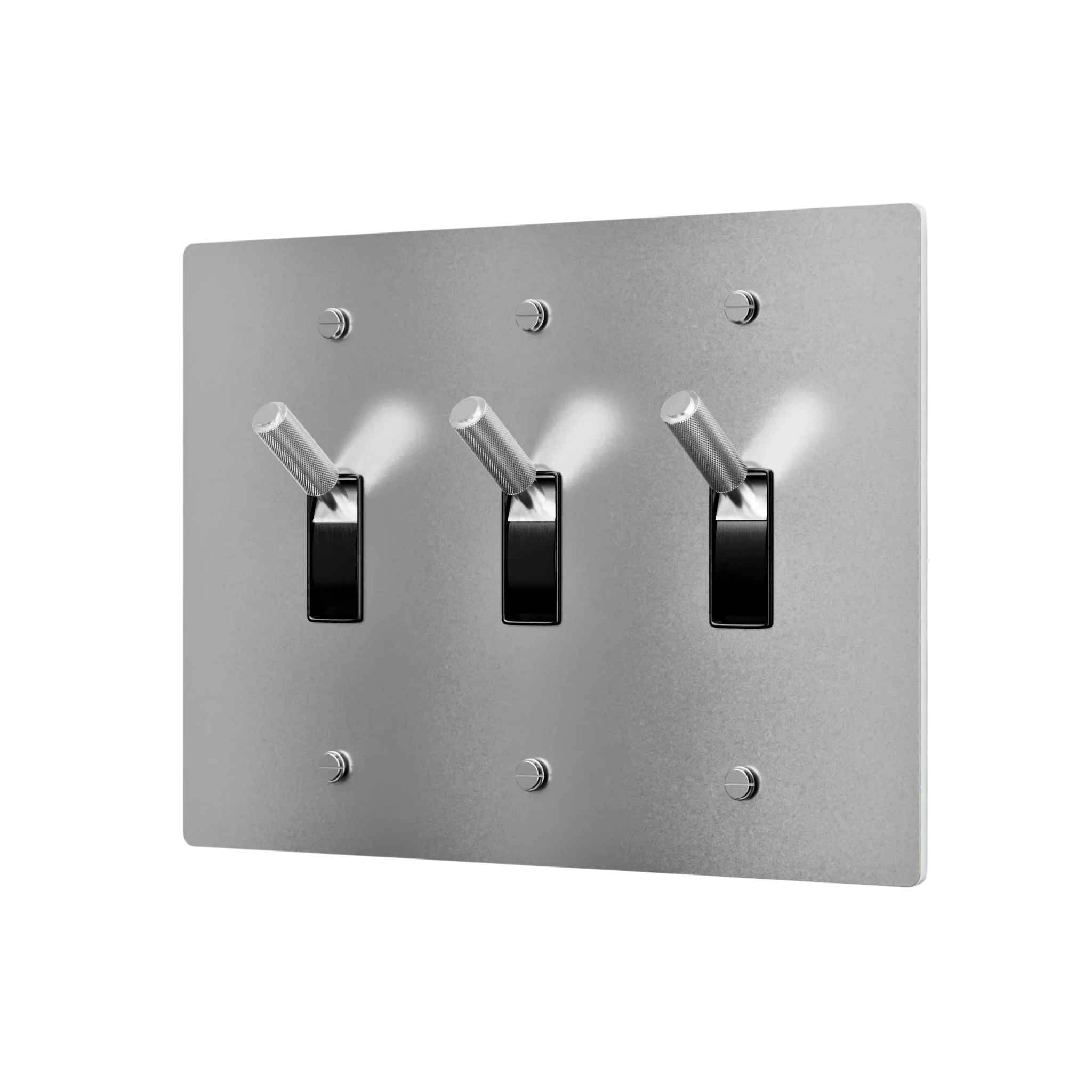 3-Gang Solid Brass Toggle Light Switch
