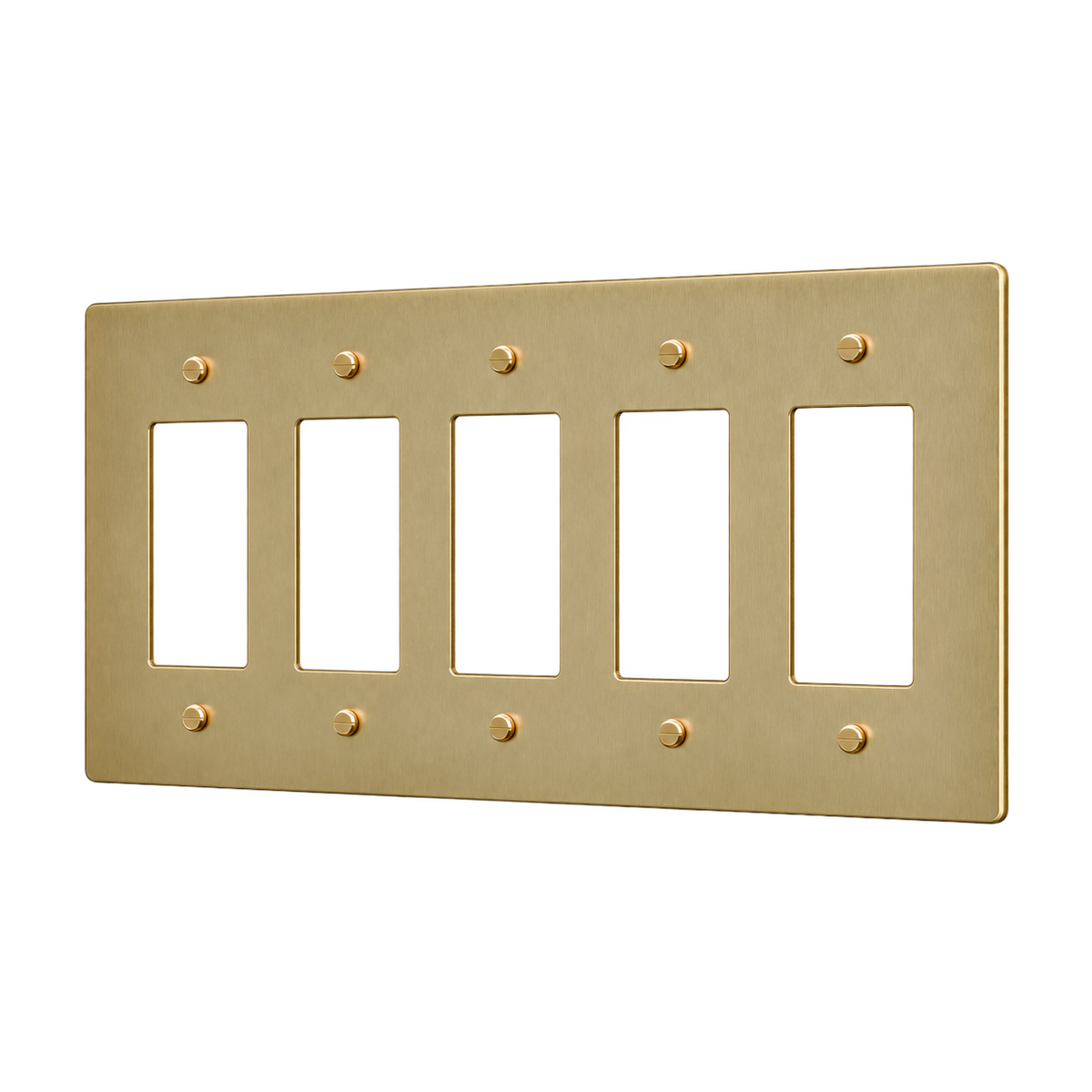 Brass Home Supply 5-Gang Brass Outlet Cover in Antique Brass (Hand-Brushed)