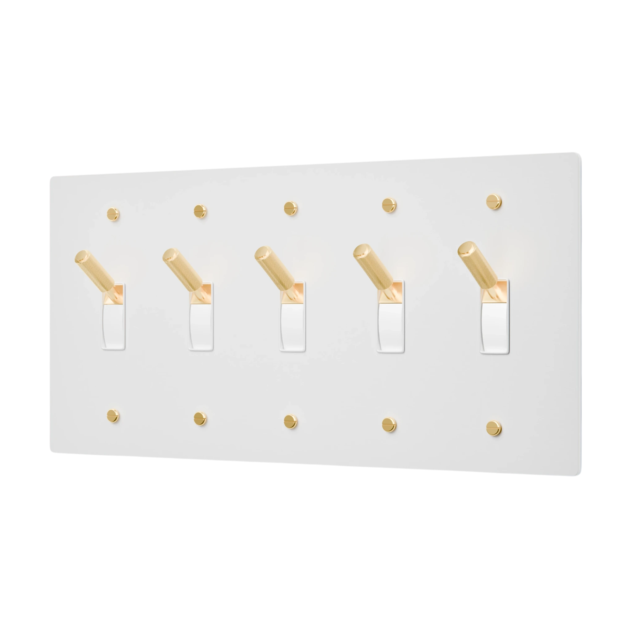 5-Gang Solid Brass Toggle Light Switch