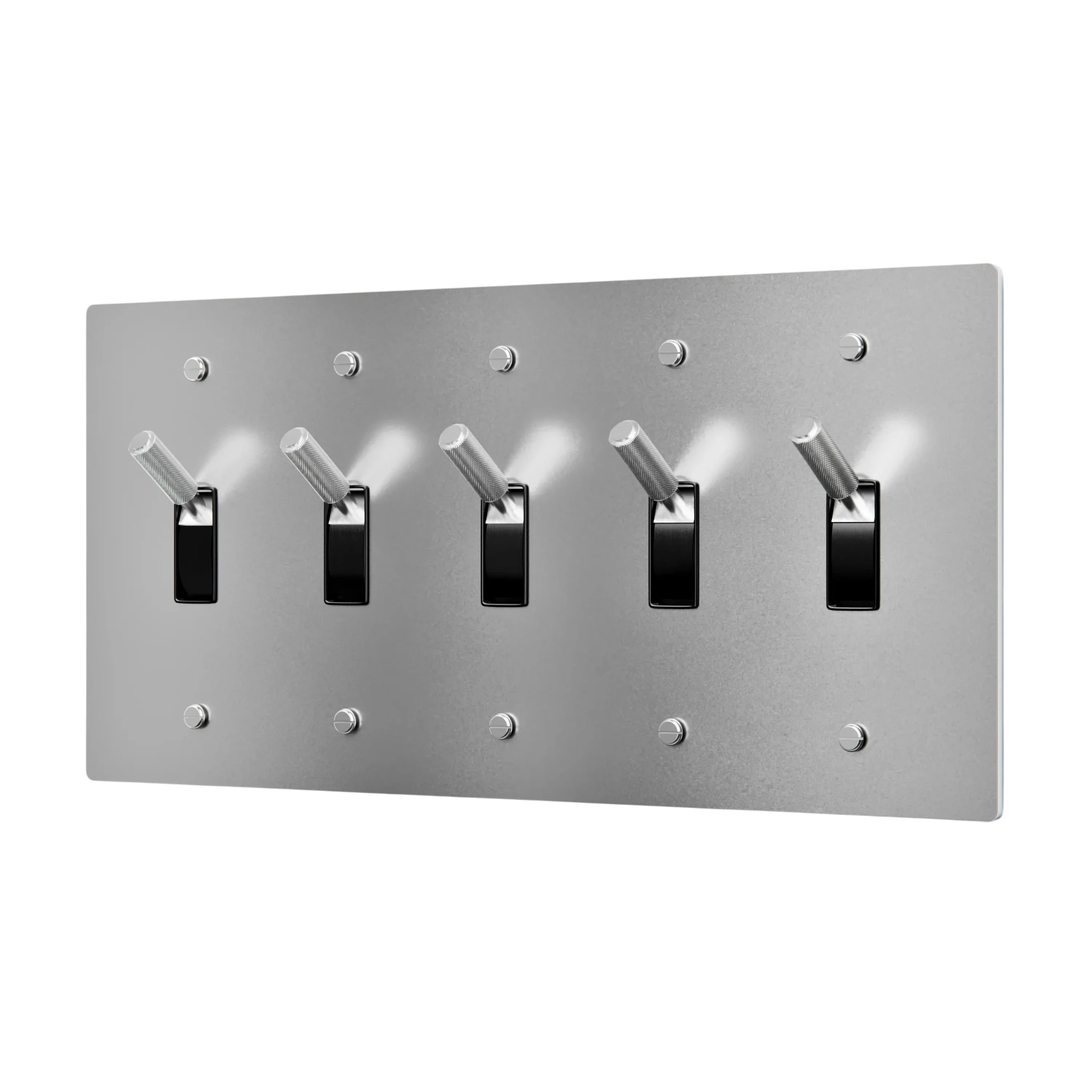 5-Gang Solid Brass Toggle Light Switch