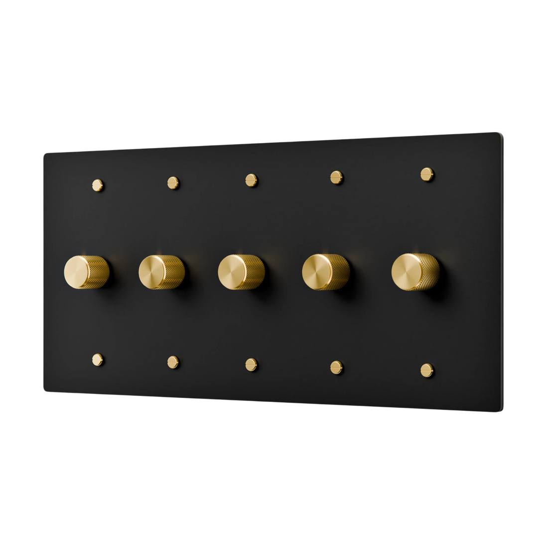5-Gang Solid Brass Rotary Dimmer Switch
