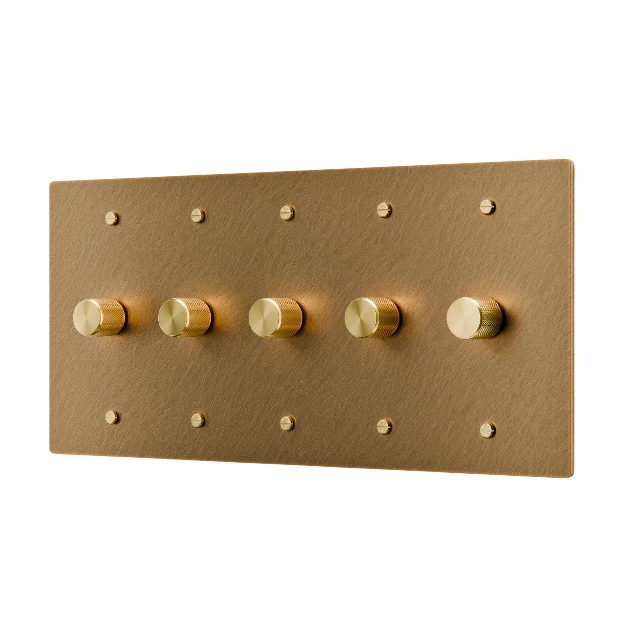 5-Gang Solid Brass Rotary Dimmer Switch