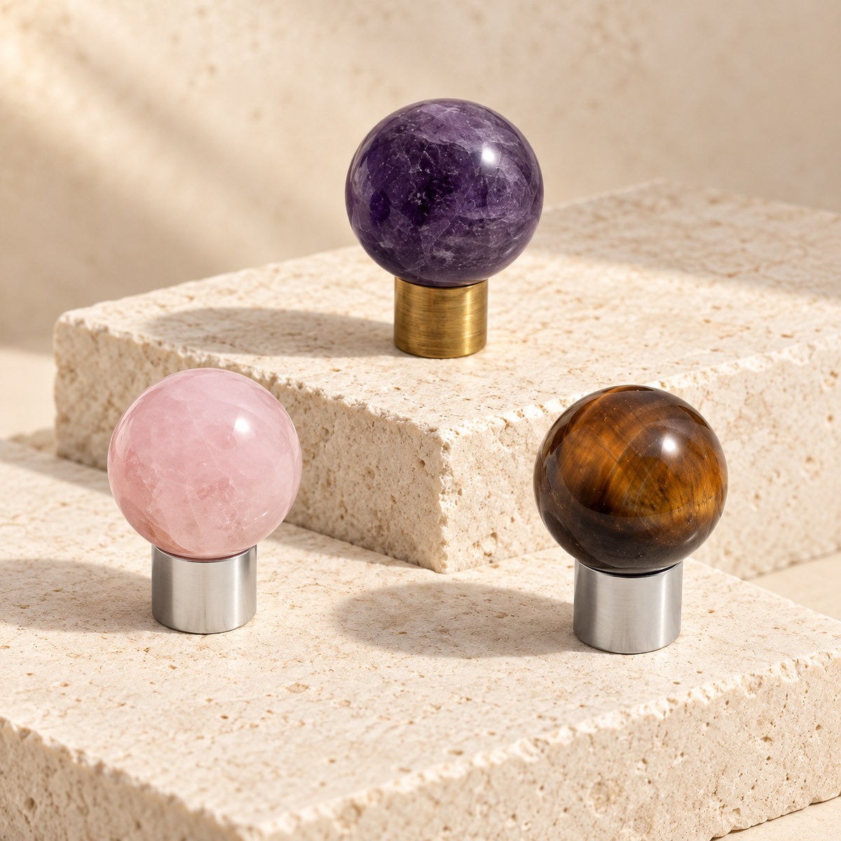 Solid Brass Crystal Cabinet Knobs — Antique Brass — premium supporting view