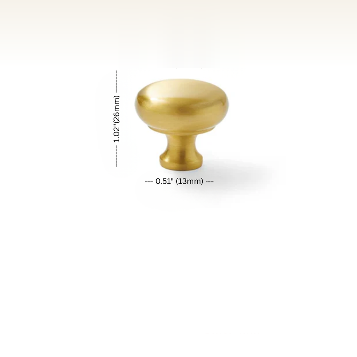 Brushed Brass Cabinet Pull & Knob — Modern Minimalist Design measurement diagram 4
