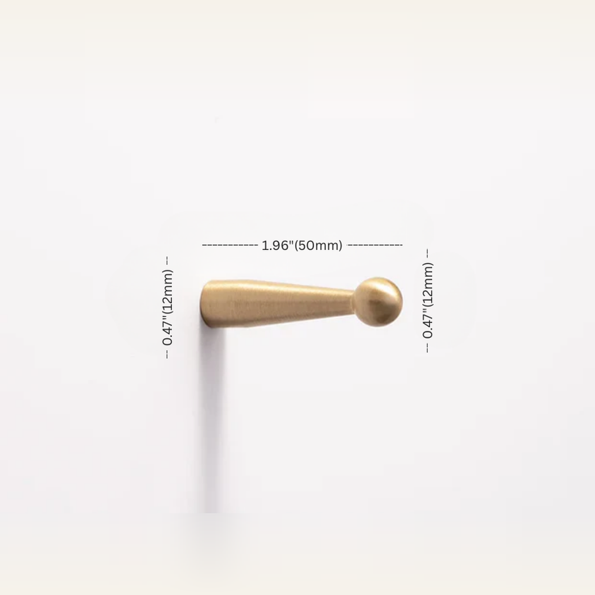 Brass Wall Hook — Brushed Brass Finish measurement diagram 1