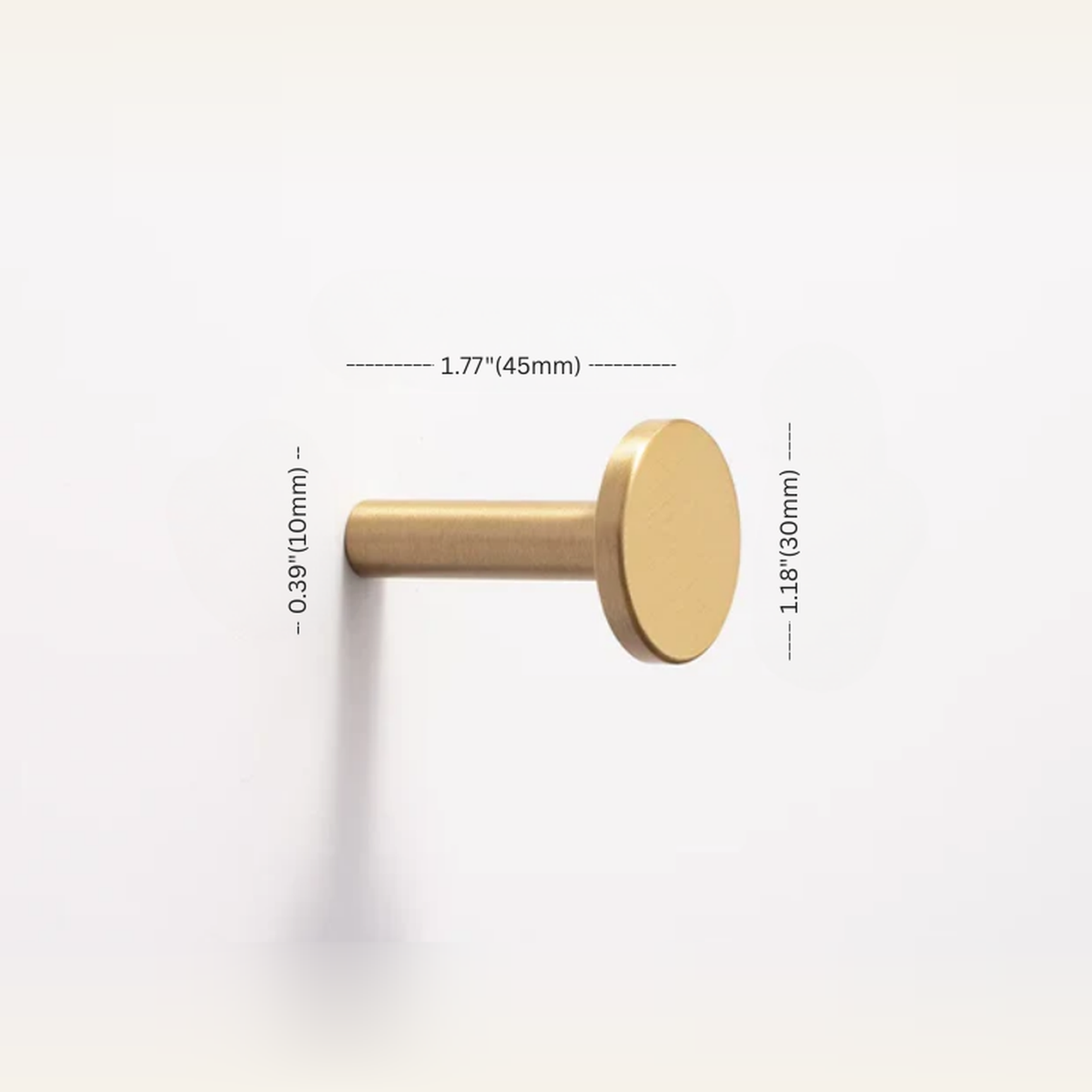 Brass Wall Hook — Brushed Brass Finish measurement diagram 5