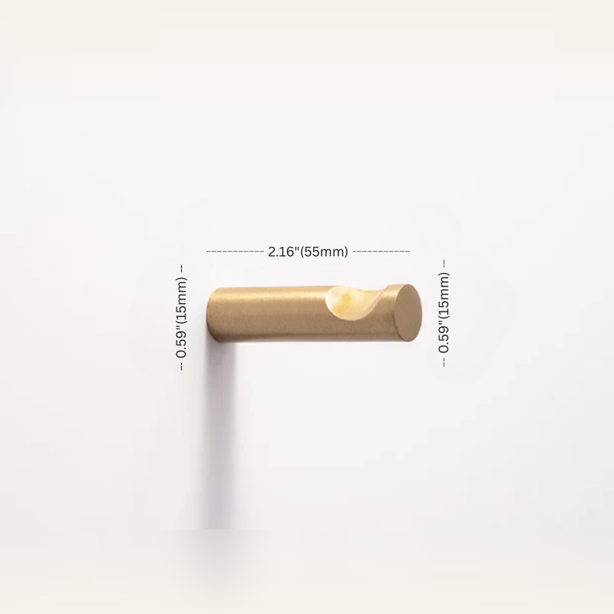 Brass Wall Hook — Brushed Brass Finish measurement diagram 6
