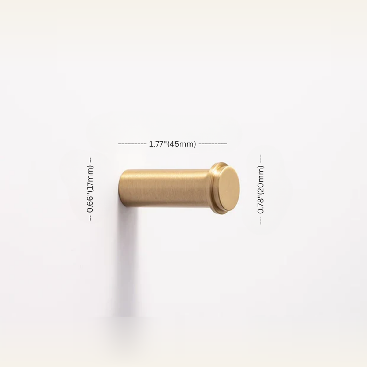 Brass Wall Hook — Brushed Brass Finish measurement diagram 8