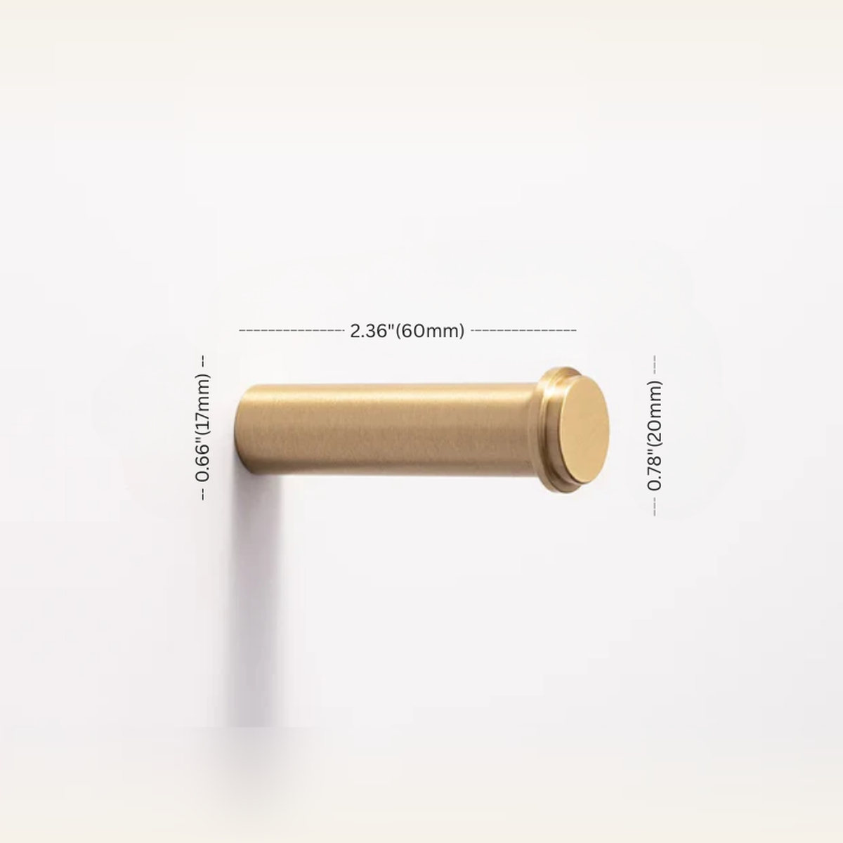 Brass Wall Hook — Brushed Brass Finish measurement diagram 9