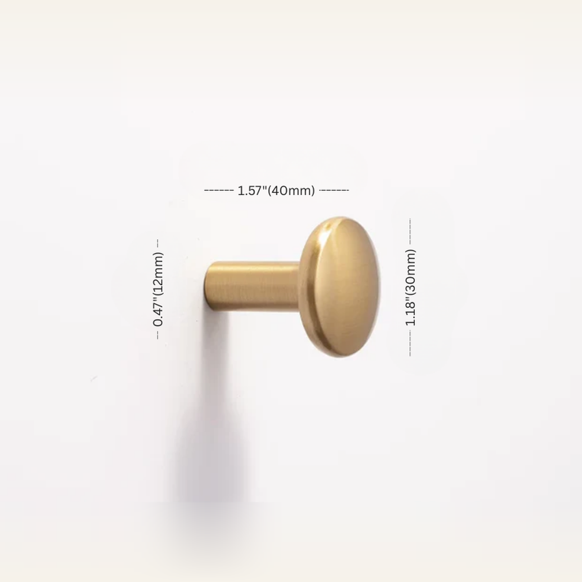 Brass Wall Hook — Brushed Brass Finish measurement diagram 10
