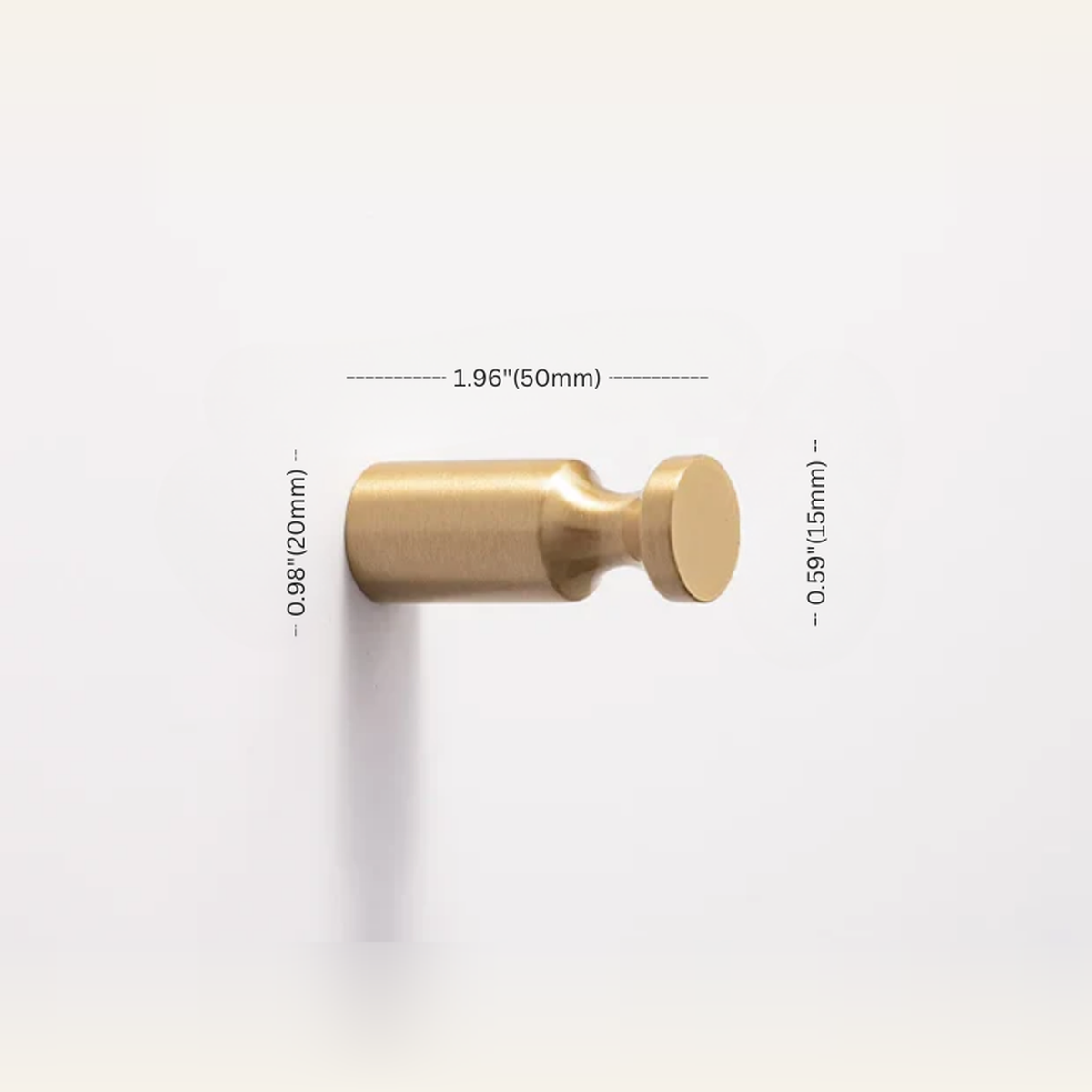 Brass Wall Hook — Brushed Brass Finish measurement diagram 11