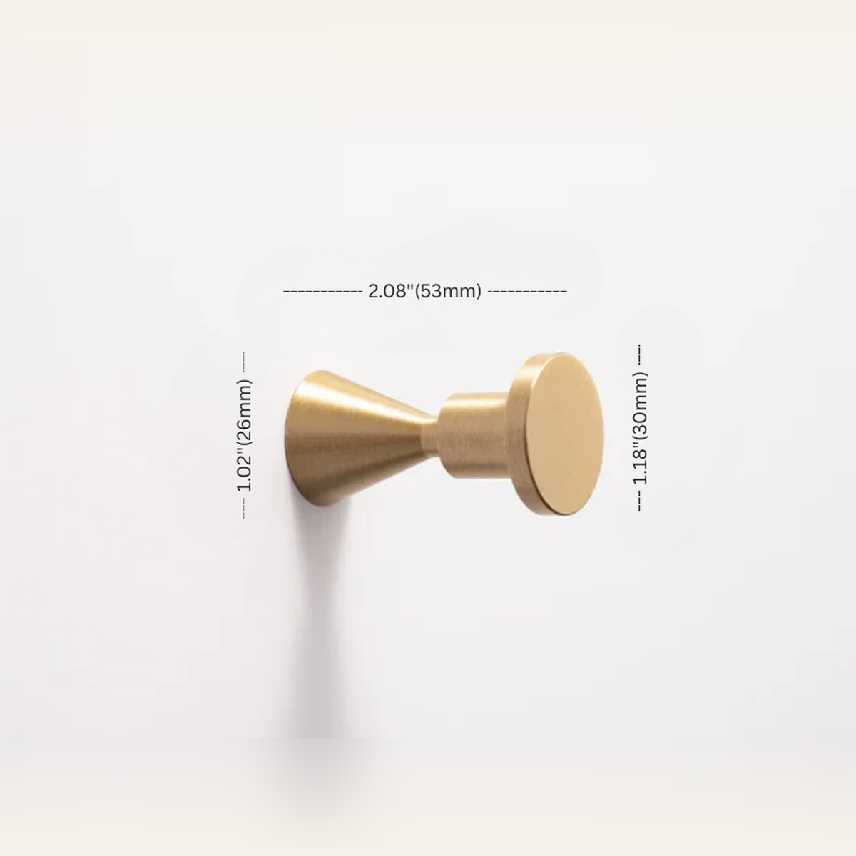 Brass Wall Hook — Brushed Brass Finish measurement diagram 12