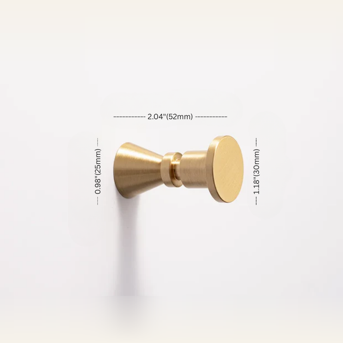 Brass Wall Hook — Brushed Brass Finish measurement diagram 13