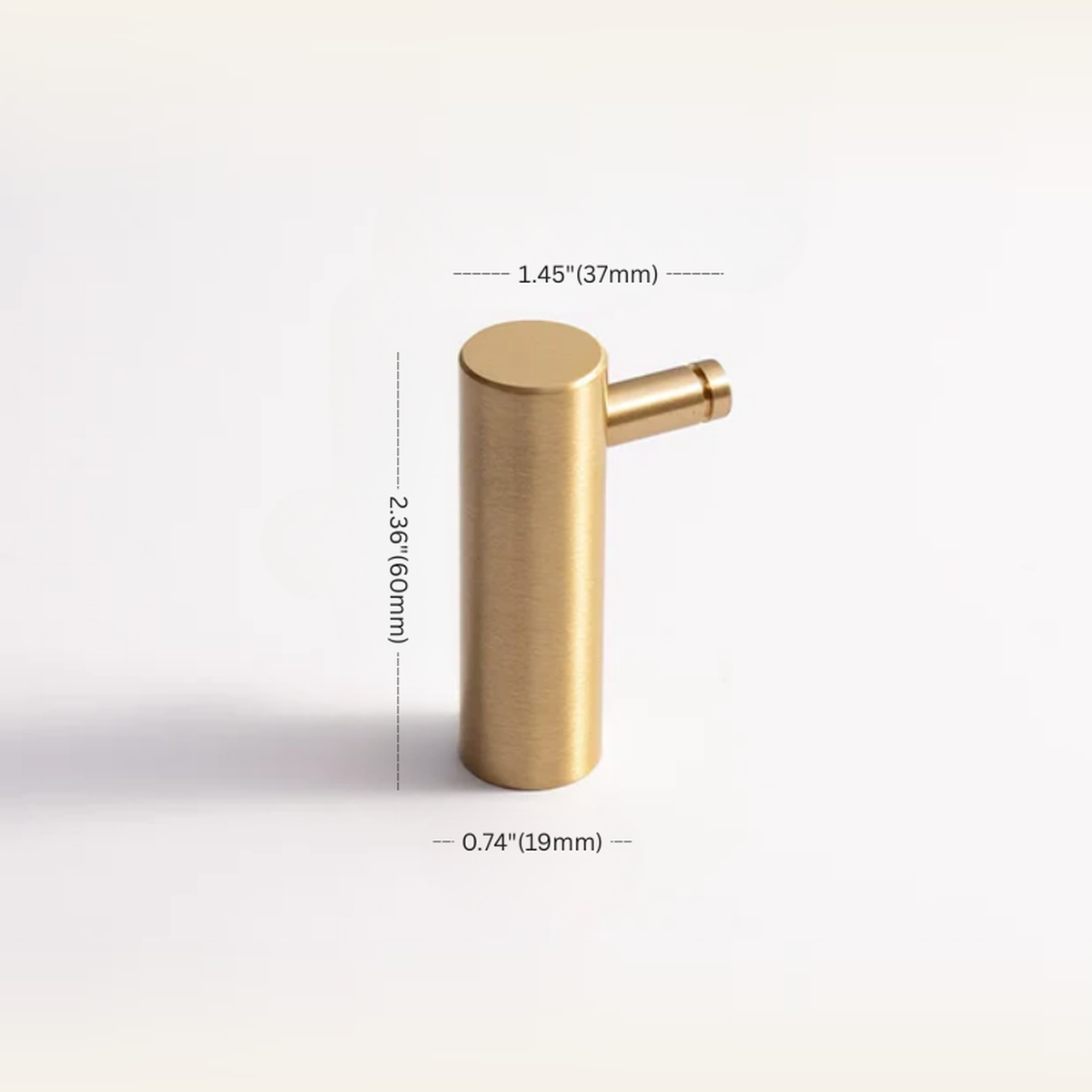 Brass Wall Hook — Brushed Brass Finish measurement diagram 16