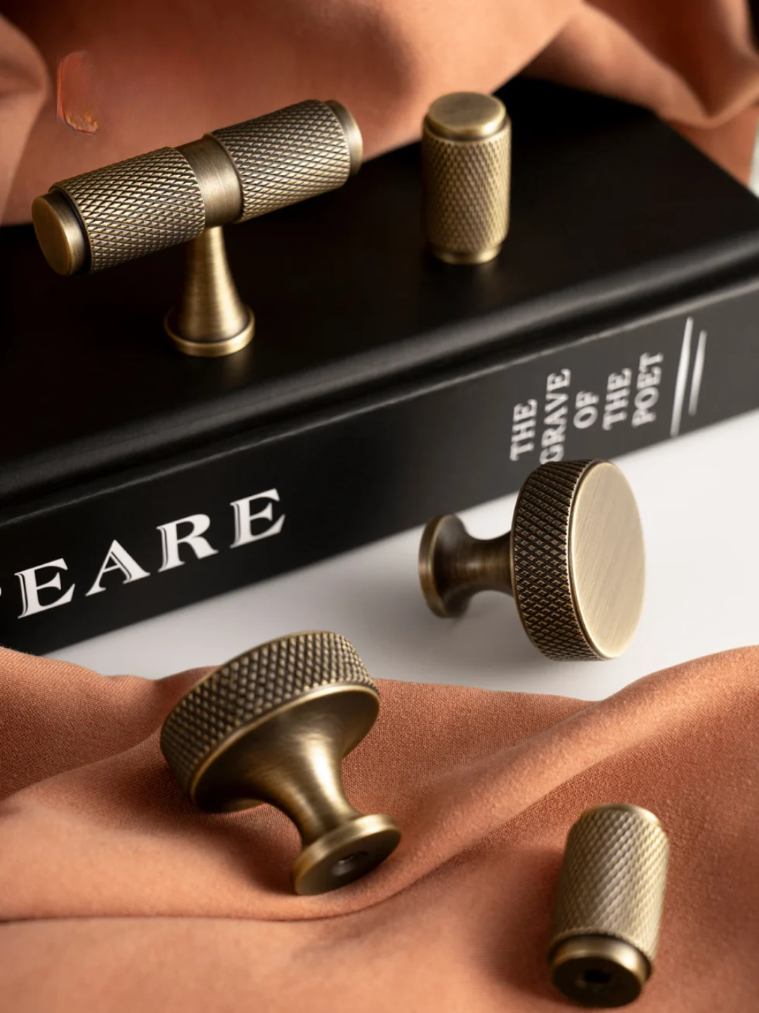 Gold knobs on a book