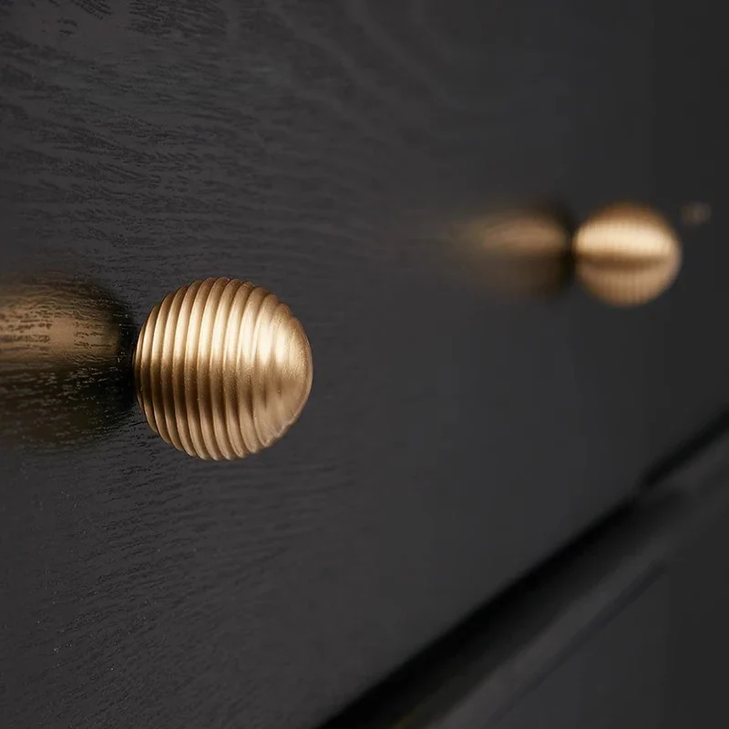 BrassCabinetKnob_ThreadBallDesign_GoldFinish