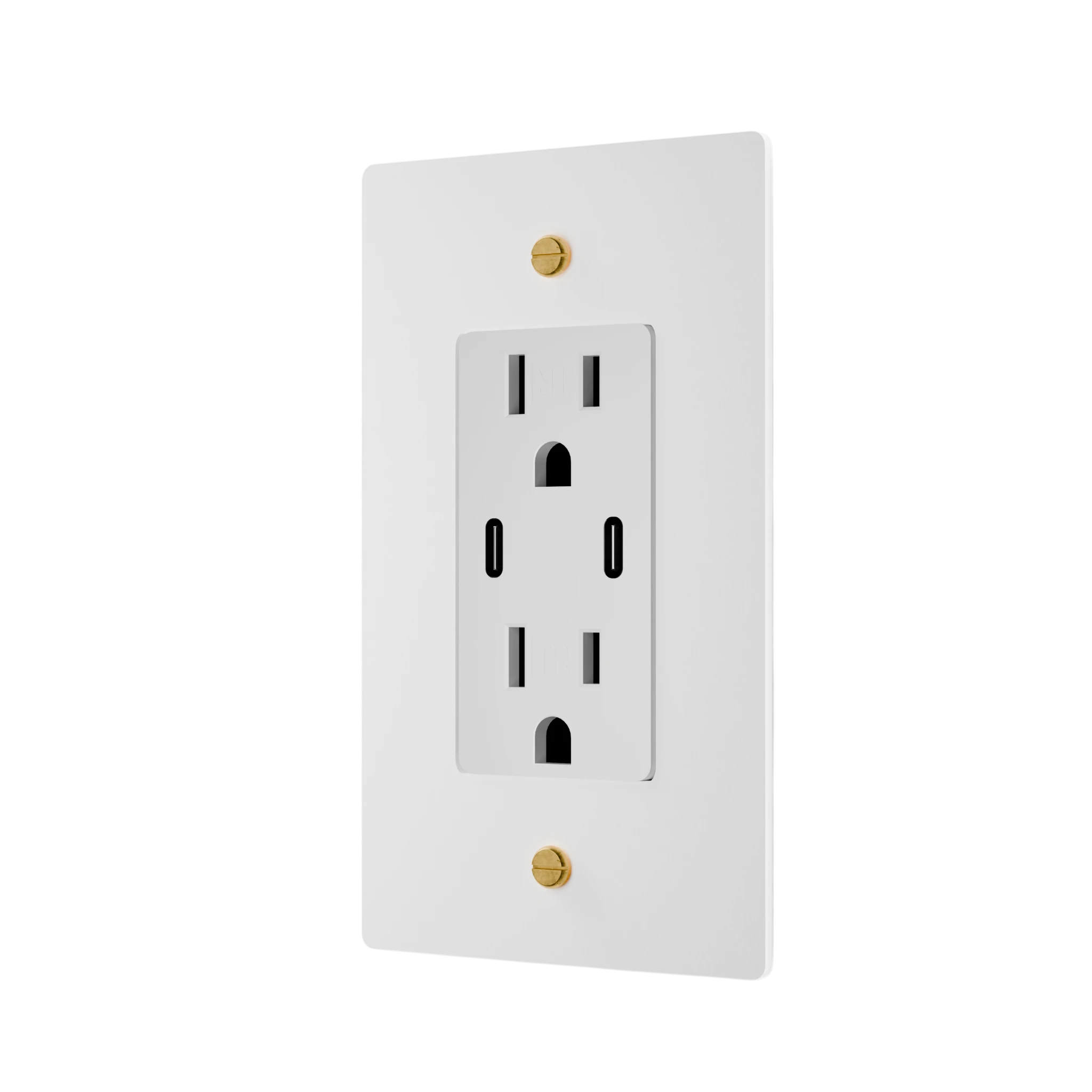 1-Gang Solid Brass Dual USB-C Outlet