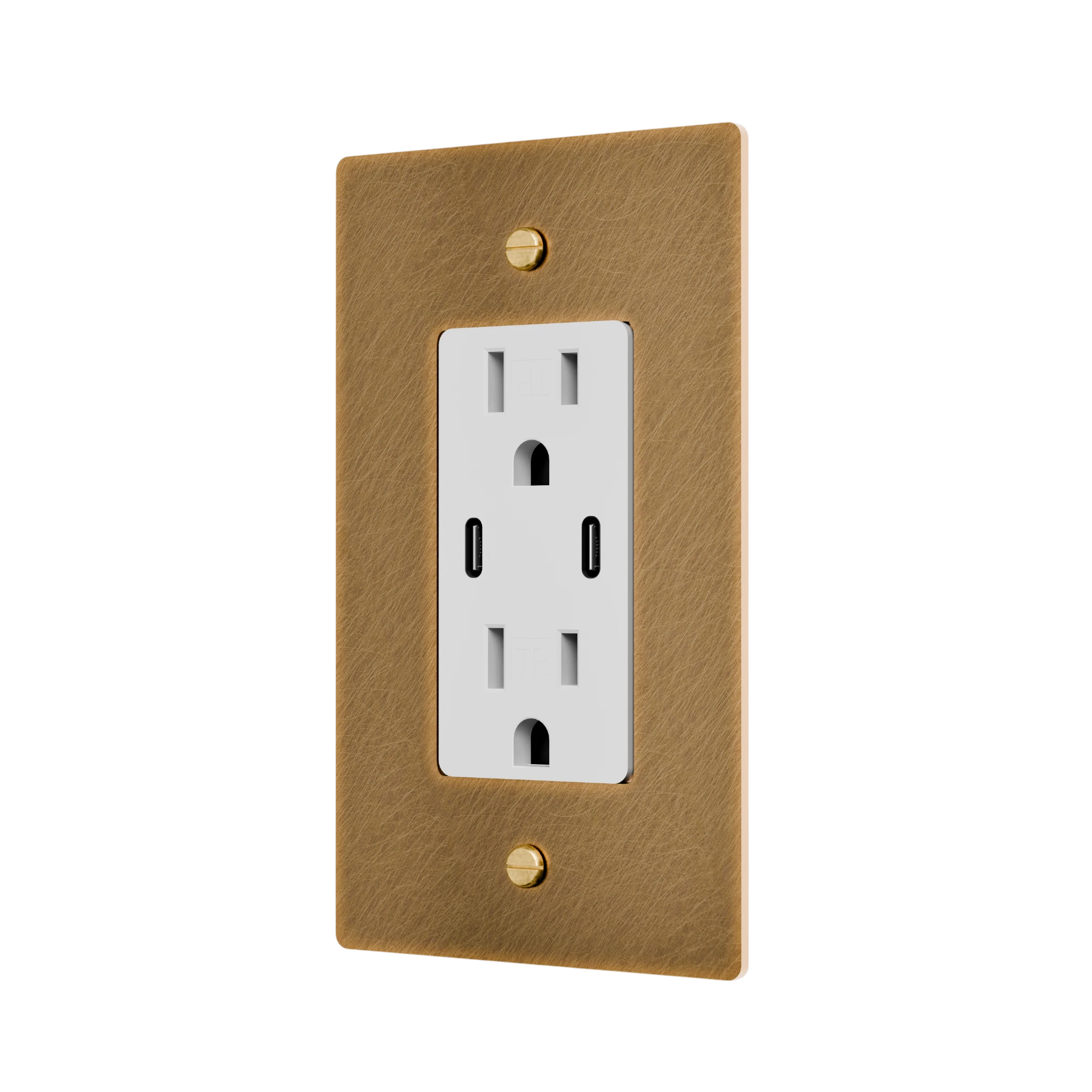 1-Gang Solid Brass Dual USB-C Outlet