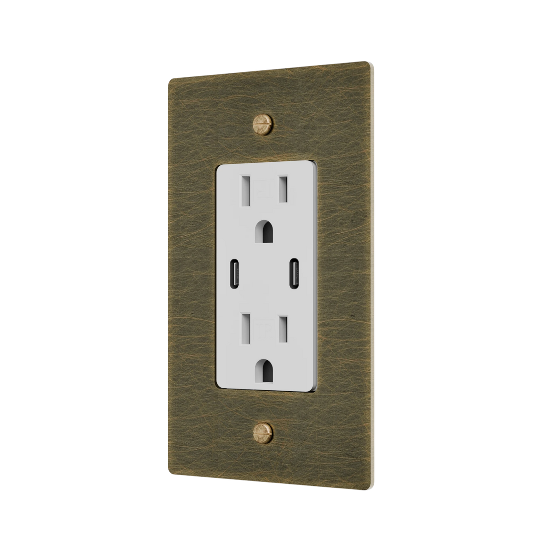 1-Gang Solid Brass Dual USB-C Outlet
