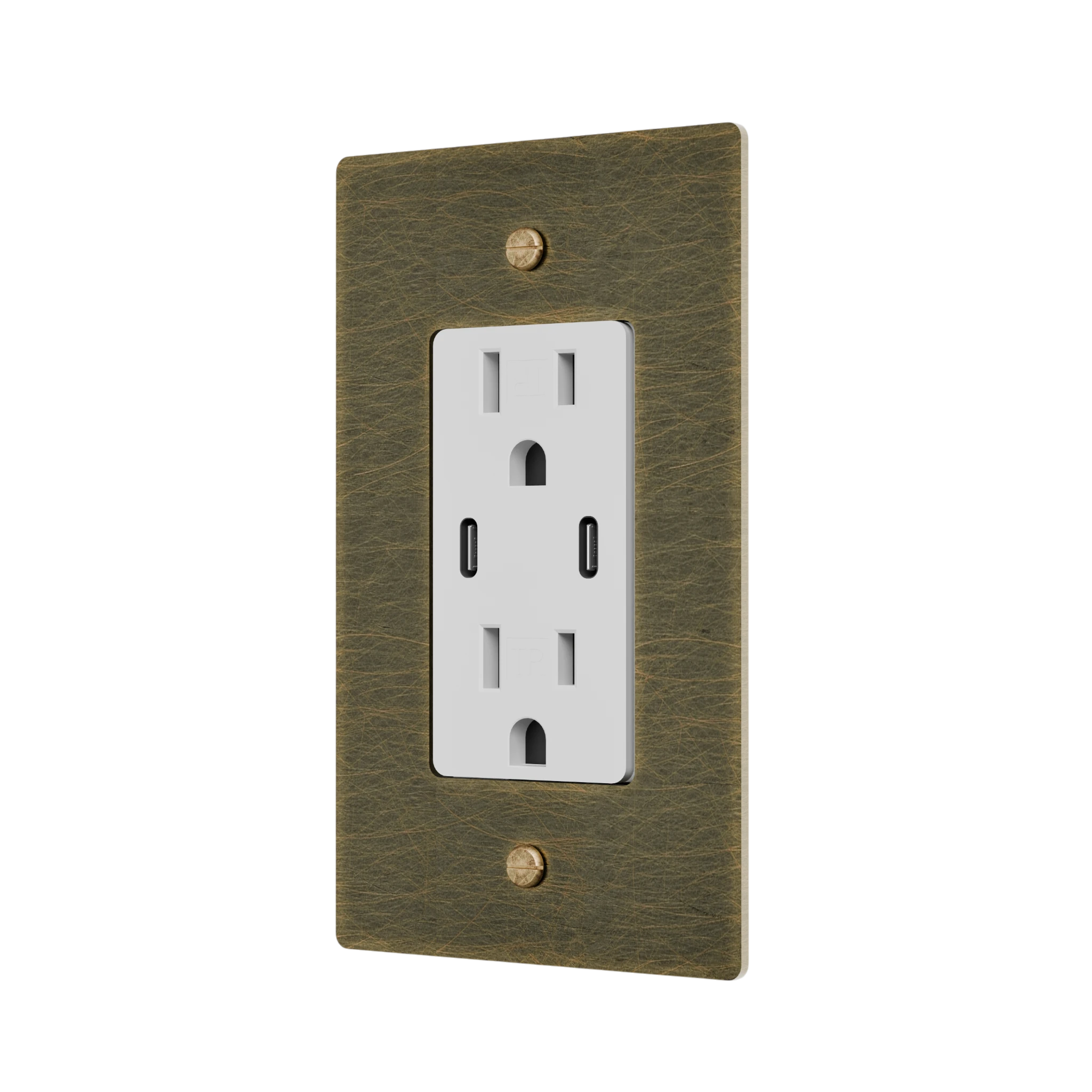 1-Gang Solid Brass Dual USB-C Outlet