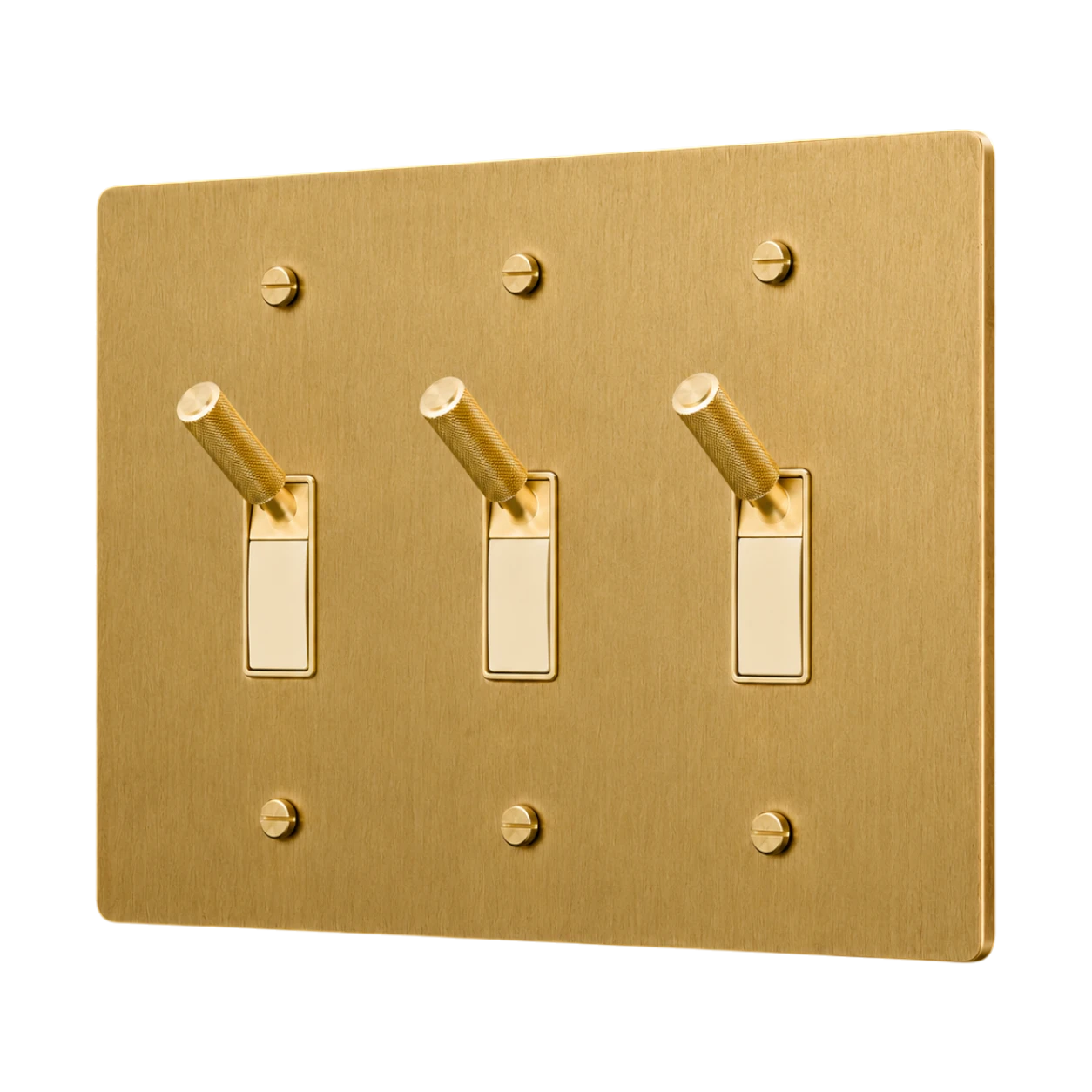 3-Gang Solid Brass Toggle Light Switch