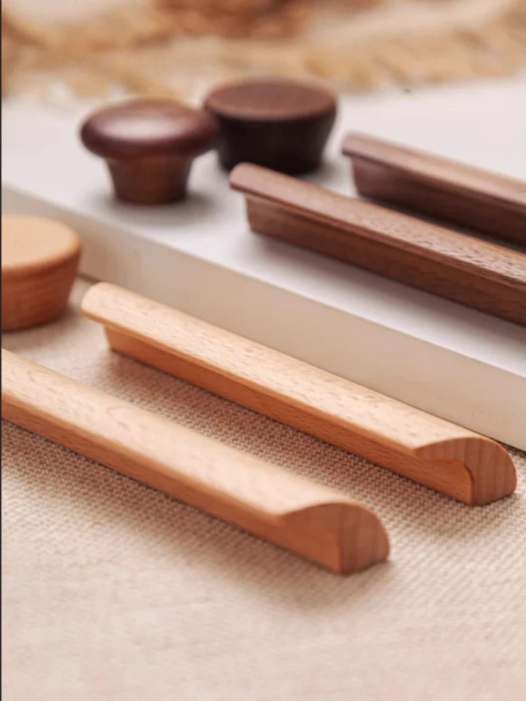 Wooden kitchen tools on a textured surface