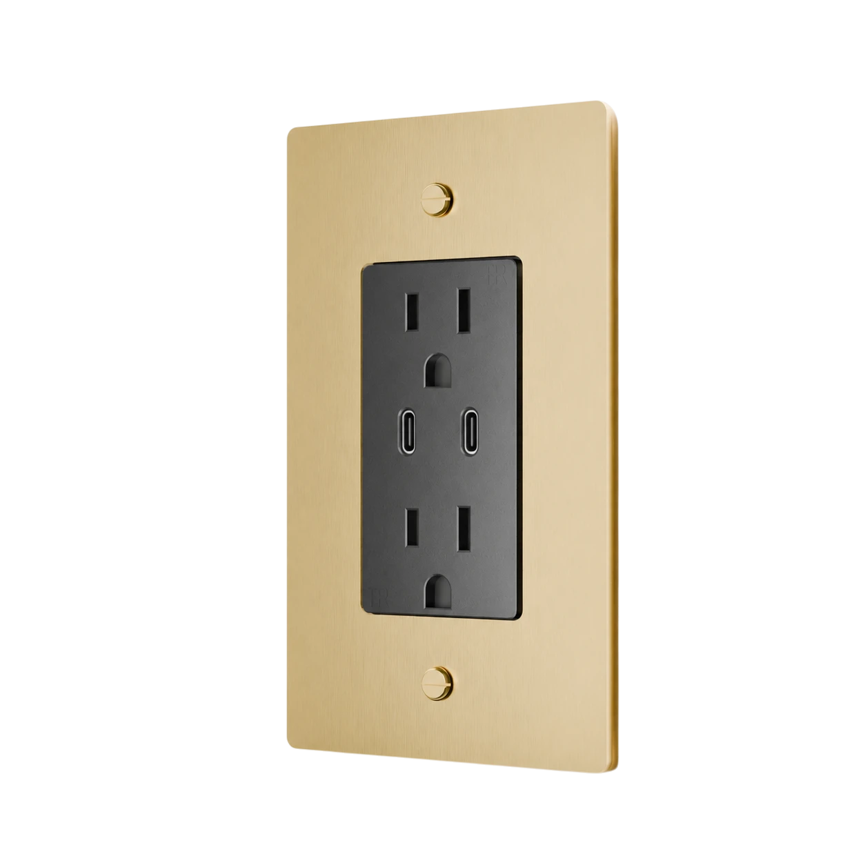 1-Gang Solid Brass Dual USB-C Outlet