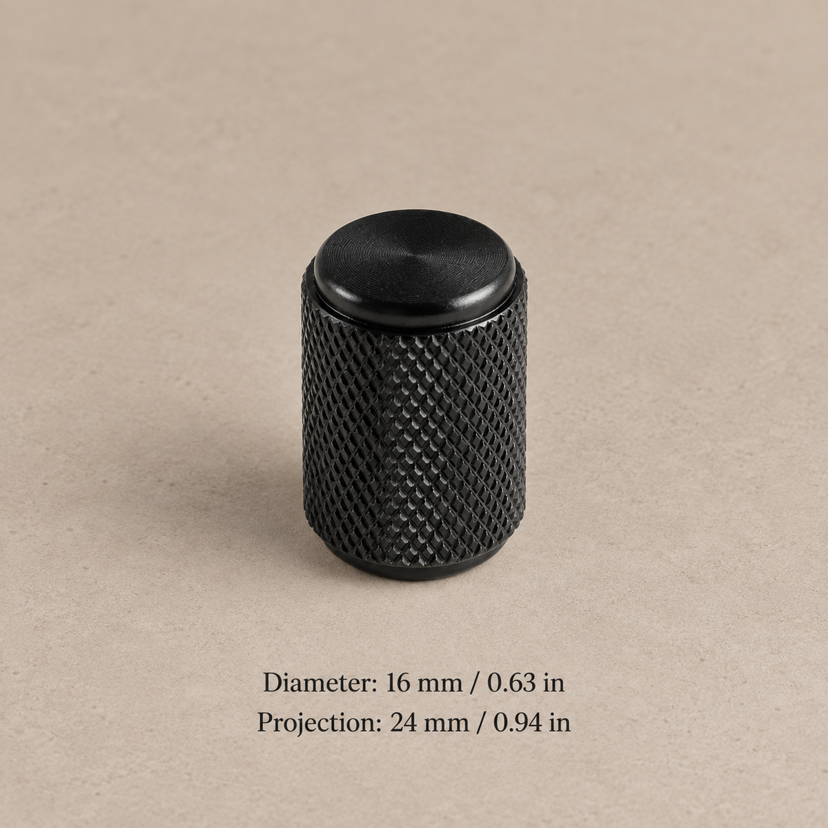 Knurled T-Bar Cabinet Pull & Knob — Modern Aluminum Hardware — black-16
