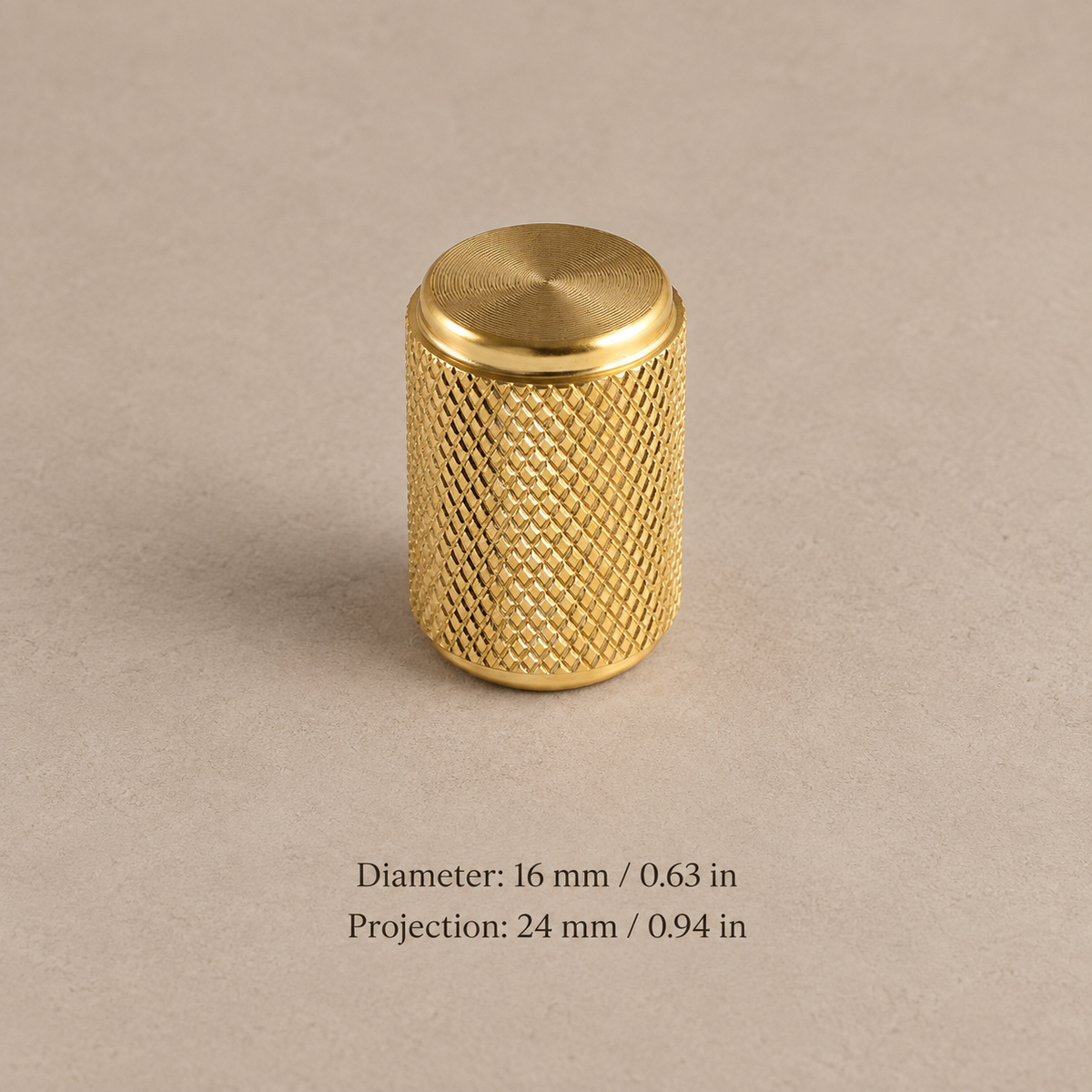 Knurled T-Bar Cabinet Pull & Knob — Modern Aluminum Hardware — gold-16