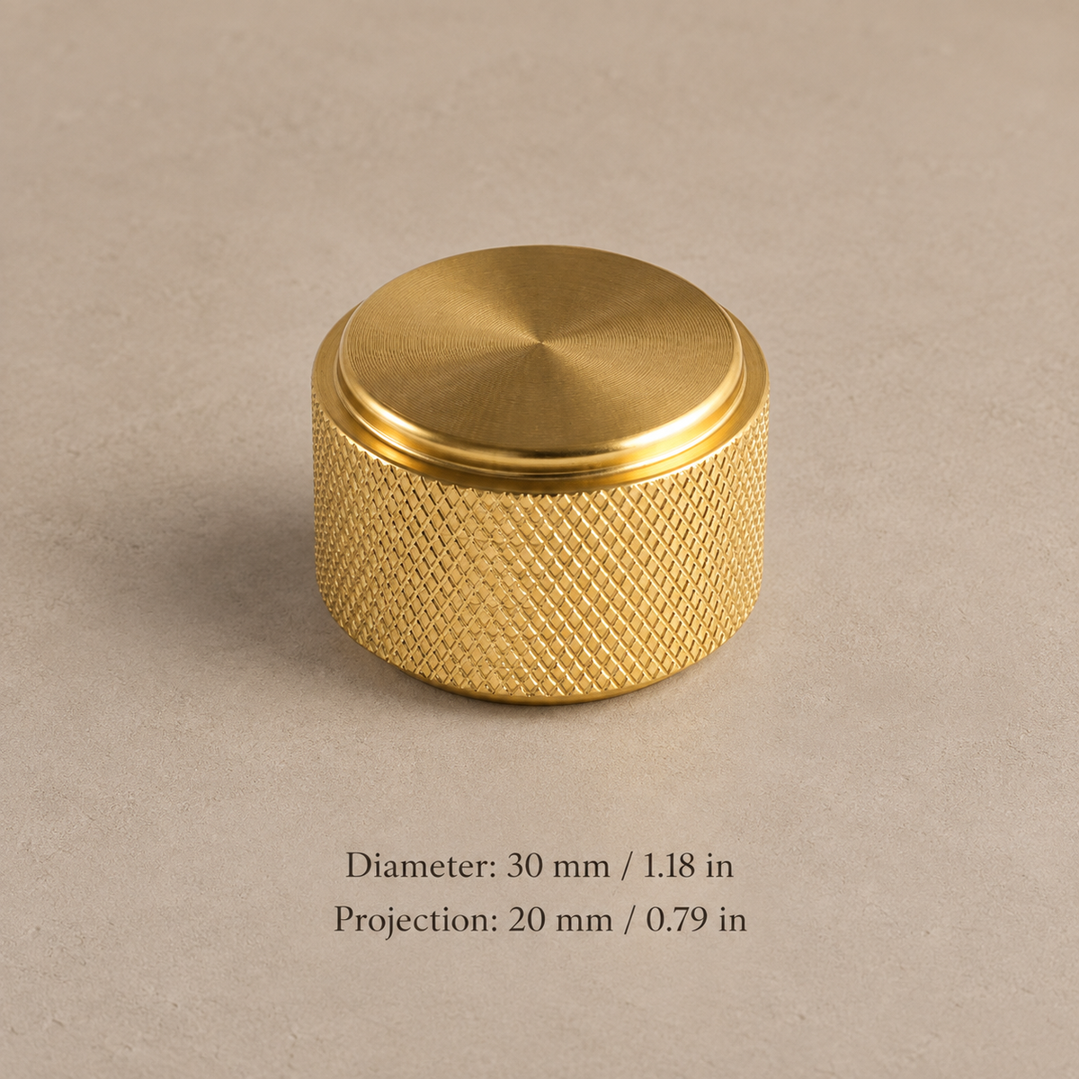 Knurled T-Bar Cabinet Pull & Knob — Modern Aluminum Hardware — gold-drum-30