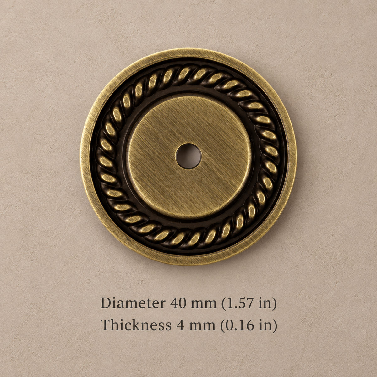 Solid Brass Cabinet Knobs with Backplates — Antique Brass — round-backplate