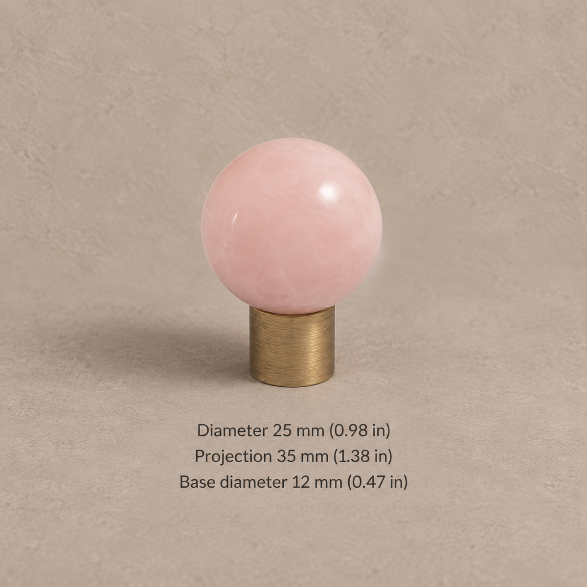 Solid Brass Crystal Cabinet Knobs — Antique Brass — antique-pink-25