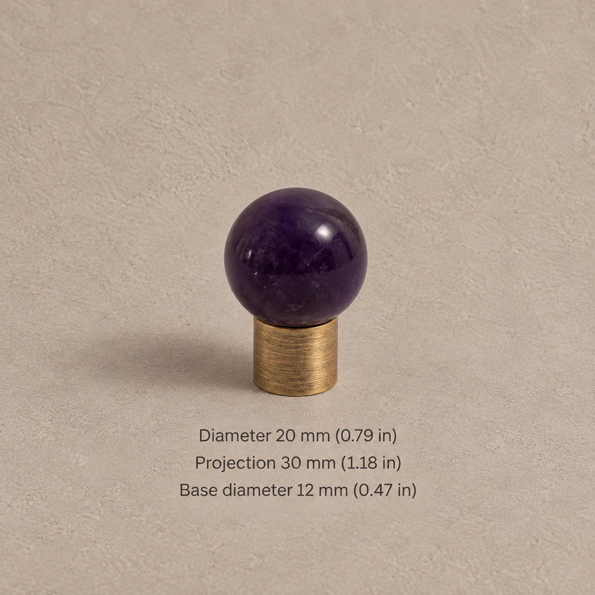 Solid Brass Crystal Cabinet Knobs — Antique Brass — antique-purple-20