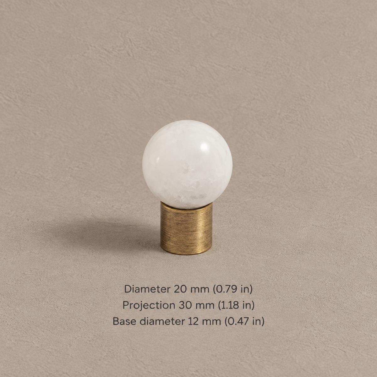 Solid Brass Crystal Cabinet Knobs — Antique Brass — antique-white-20