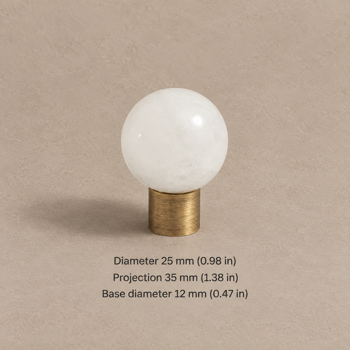 Solid Brass Crystal Cabinet Knobs — Antique Brass — antique-white-25