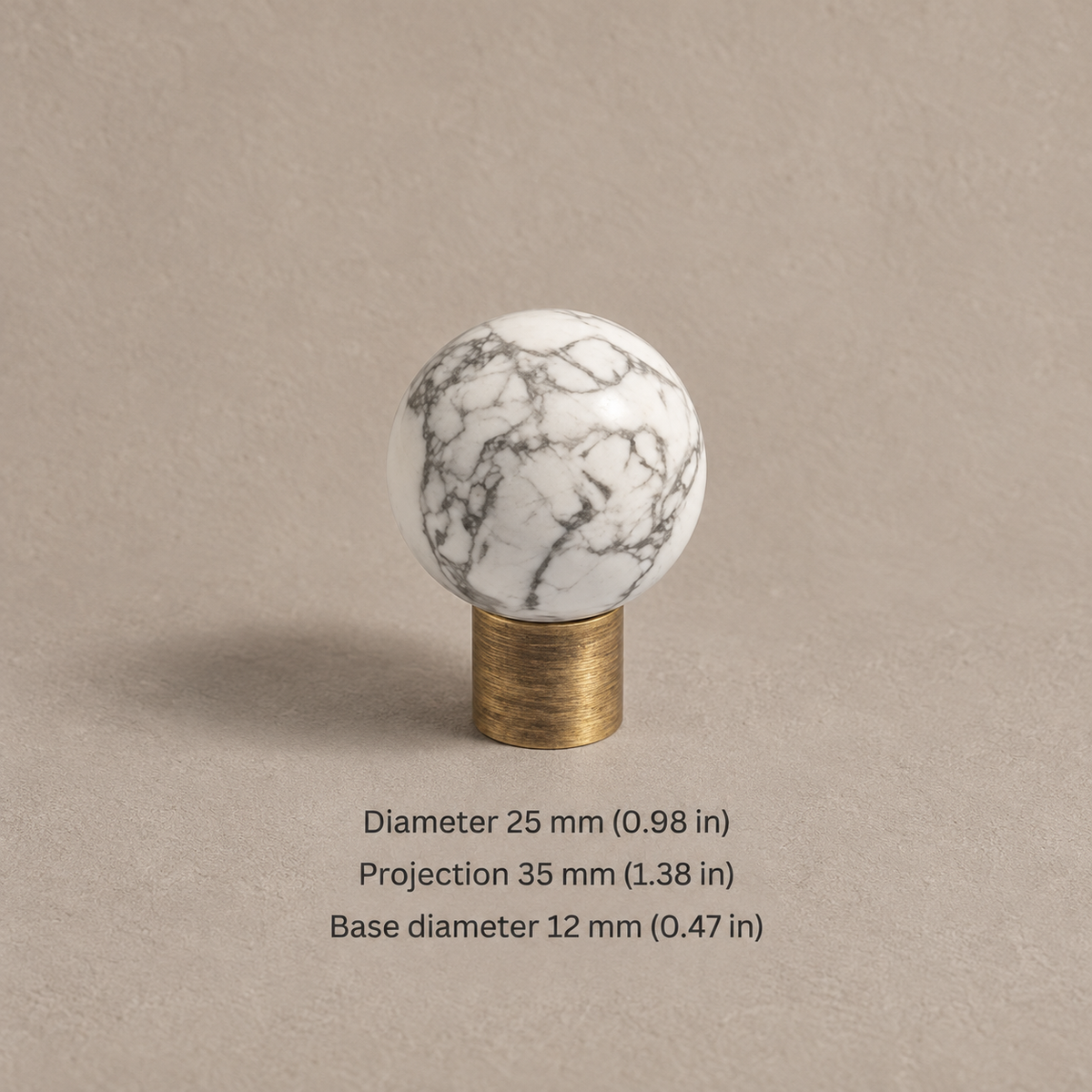 Solid Brass Crystal Cabinet Knobs — Antique Brass — antique-white-veined-25