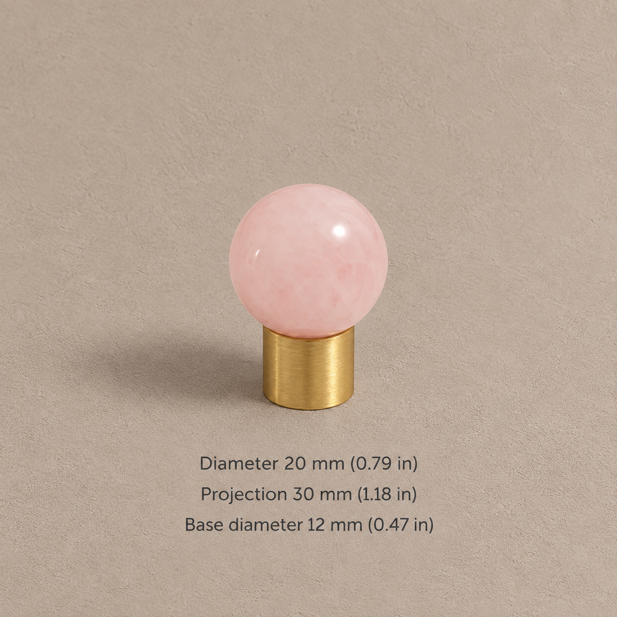 Solid Brass Crystal Cabinet Knobs — Antique Brass — brushed-pink-20
