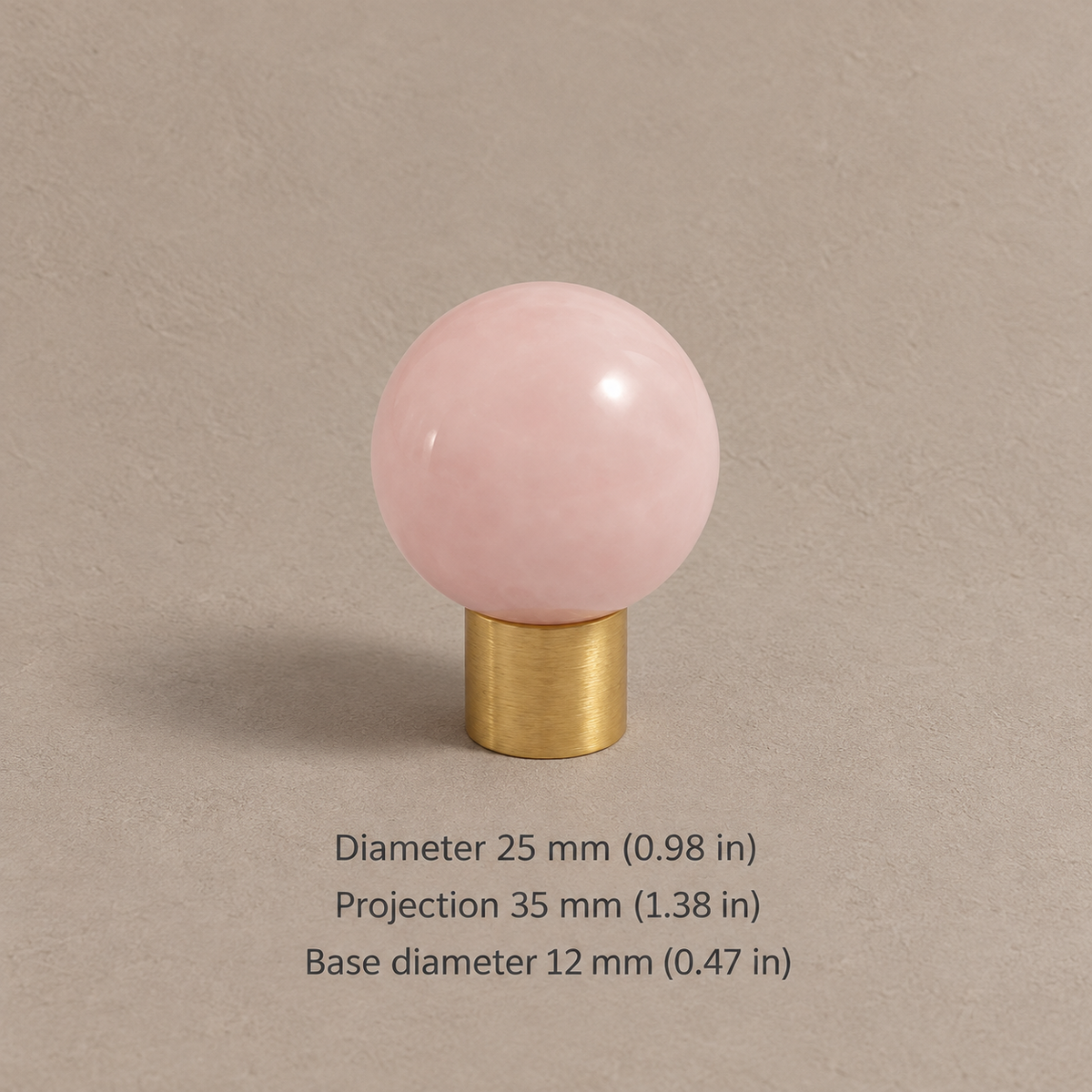Solid Brass Crystal Cabinet Knobs — Antique Brass — brushed-pink-25