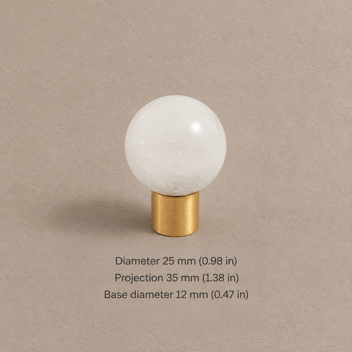 Solid Brass Crystal Cabinet Knobs — Antique Brass — brushed-white-25